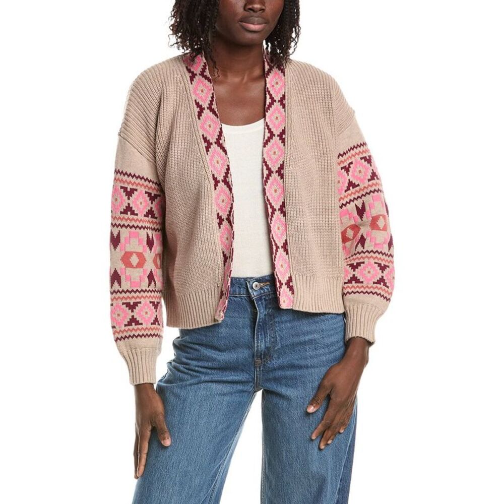 &Isla Womens  Thea Aztec Edge To Edge Cardigan, Brown
